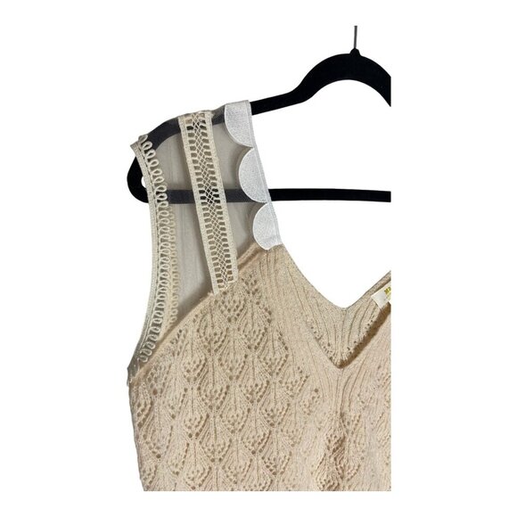 Anthropologie Maeve Peachy Blush Scalloped Knit Sweater Vest-size OS - Picture 7 of 11